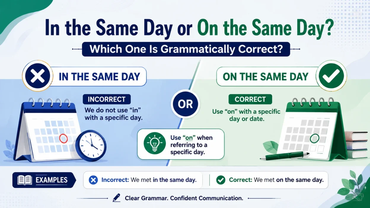 In the Same Day or On the Same Day? Which One Is Grammatically Correct?