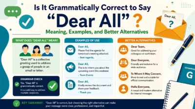 Is It Grammatically Correct to Say “Dear All”? Meaning, Examples, and Better Alternatives