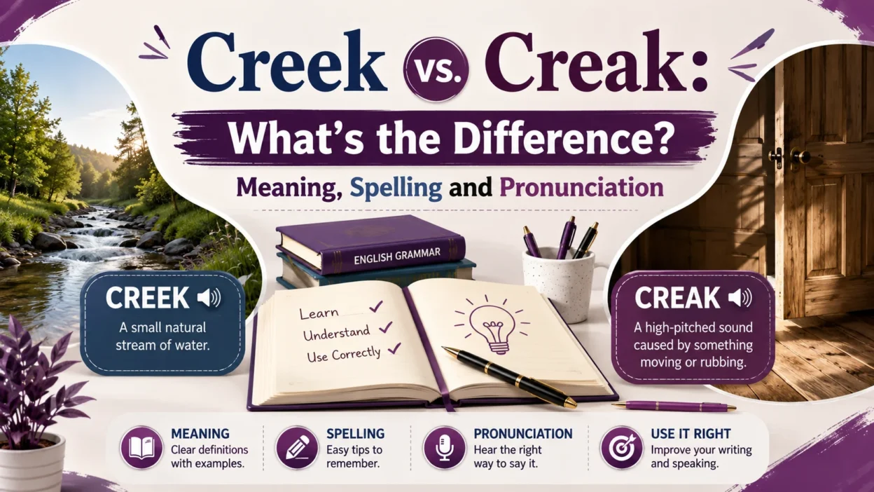 Creek vs. Creak: What's the Difference? Meaning, Spelling and Pronunciation