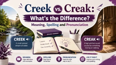 Creek vs. Creak: What's the Difference? Meaning, Spelling and Pronunciation