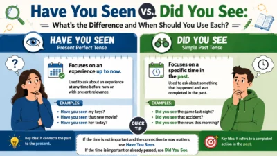 Have You Seen vs. Did You See: What's the Difference and When Should You Use Each?