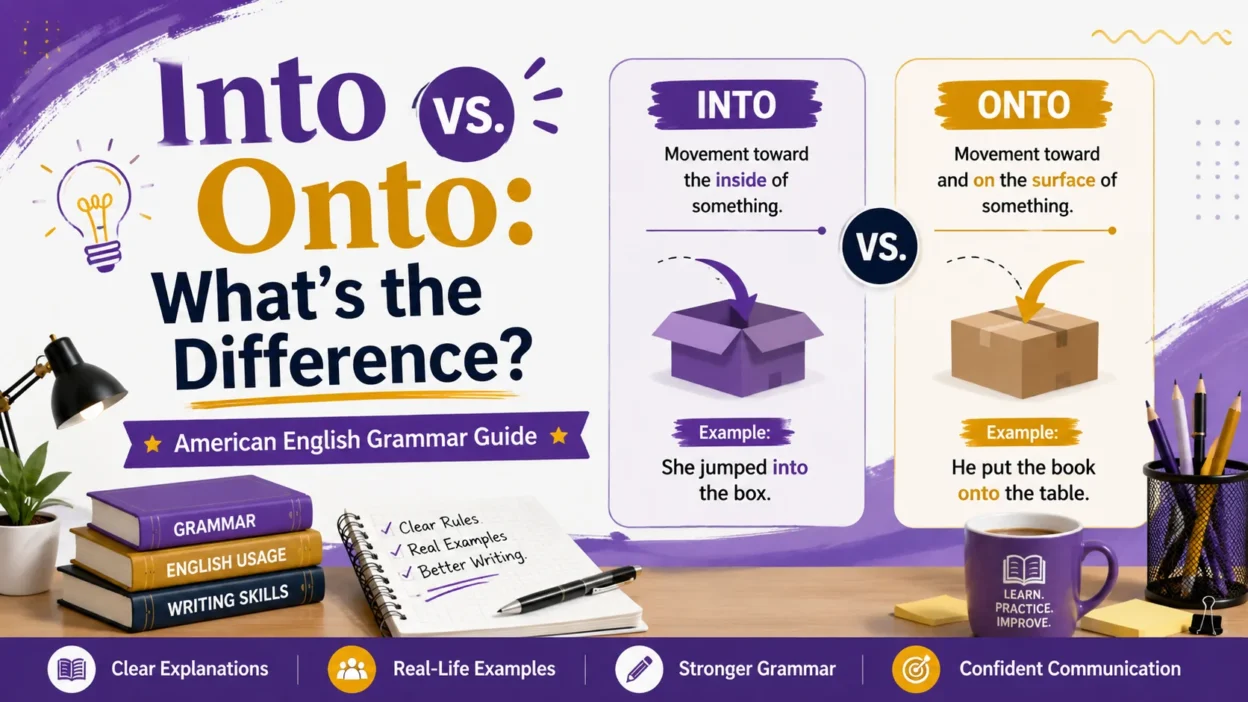 Into vs. Onto: What's the Difference? American English Grammar Guide
