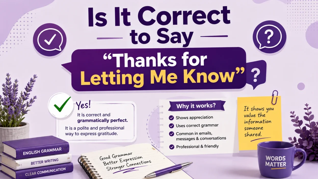 Is It Correct to Say "Thanks for Letting Me Know"?