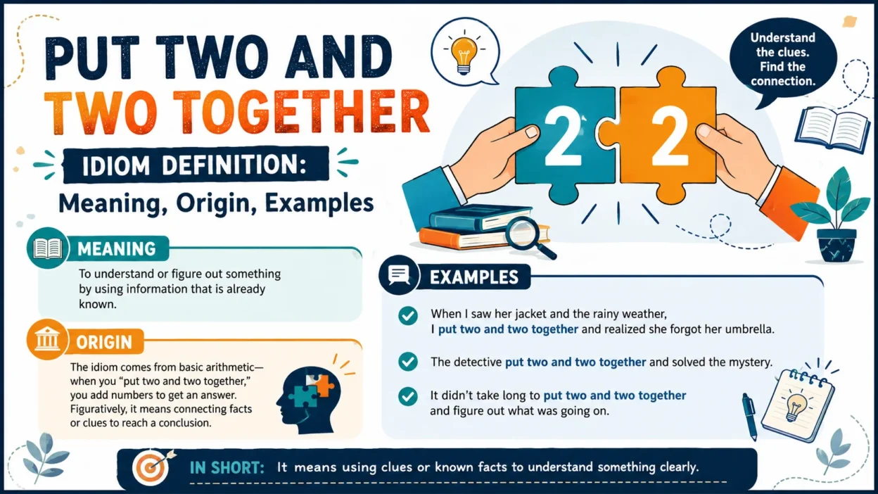 Put Two and Two Together Idiom Definition: Meaning, Origin, Examples