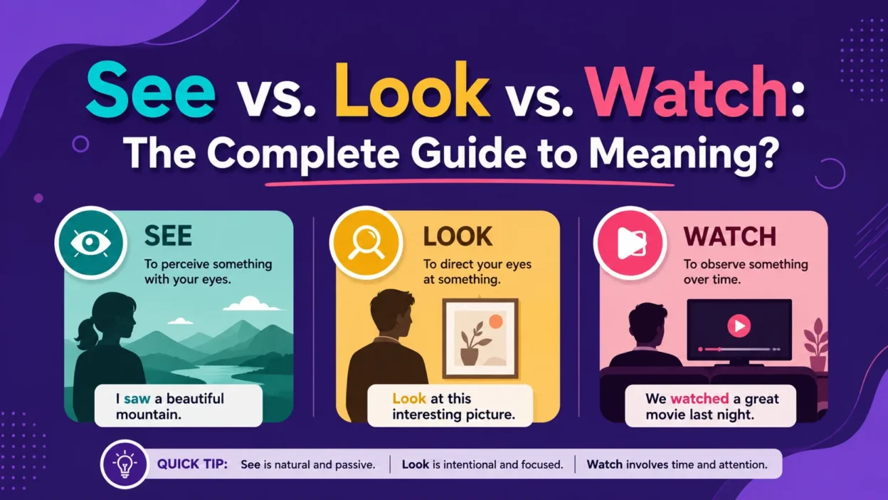 See vs. Look vs. Watch: The Complete Guide to Meaning?