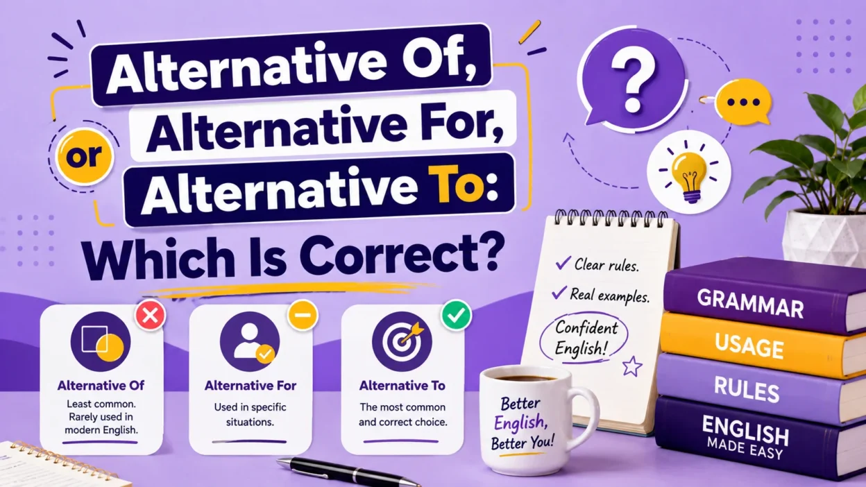 Alternative Of, Alternative For, or Alternative To: Which Is Correct?