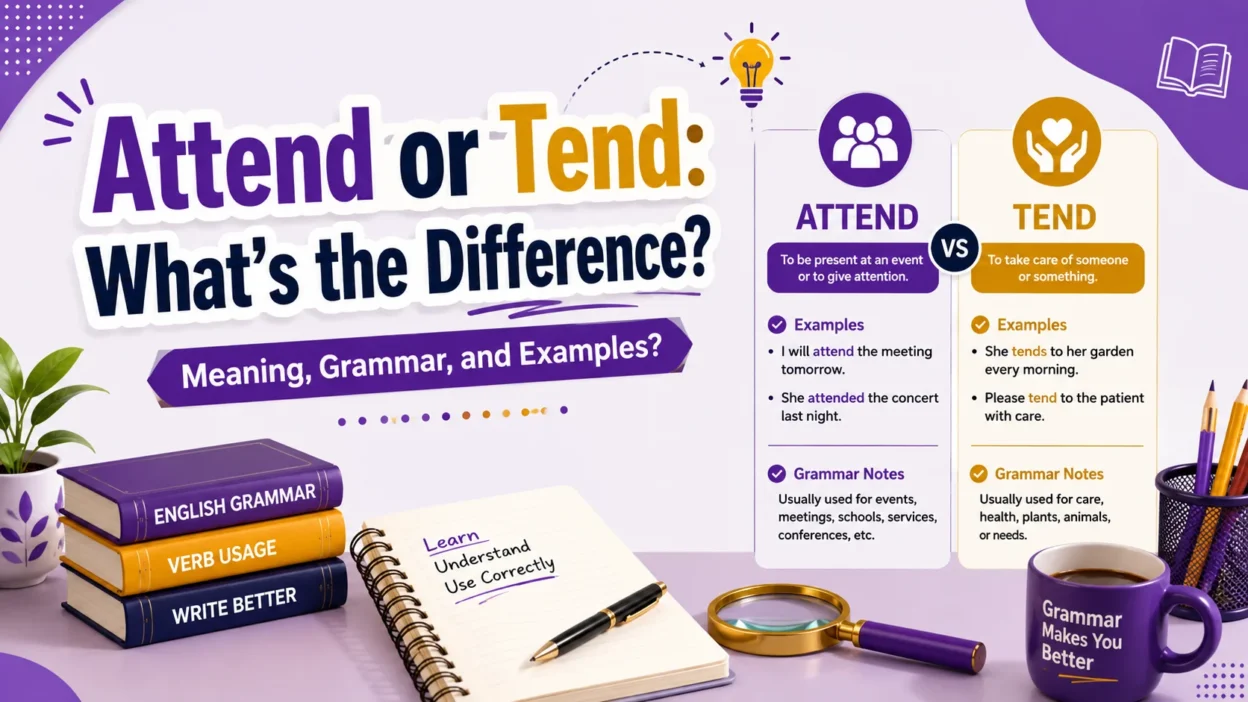 Attend or Tend: What's the Difference? Meaning, Grammar, and Examples?