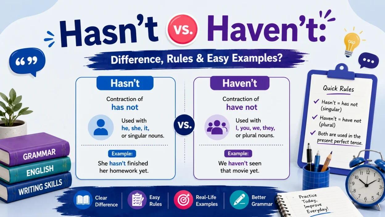 Hasn’t vs. Haven’t: Difference, Rules & Easy Examples?