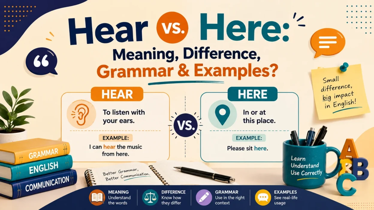 Hear vs. Here: Meaning, Difference, Grammar & Examples?