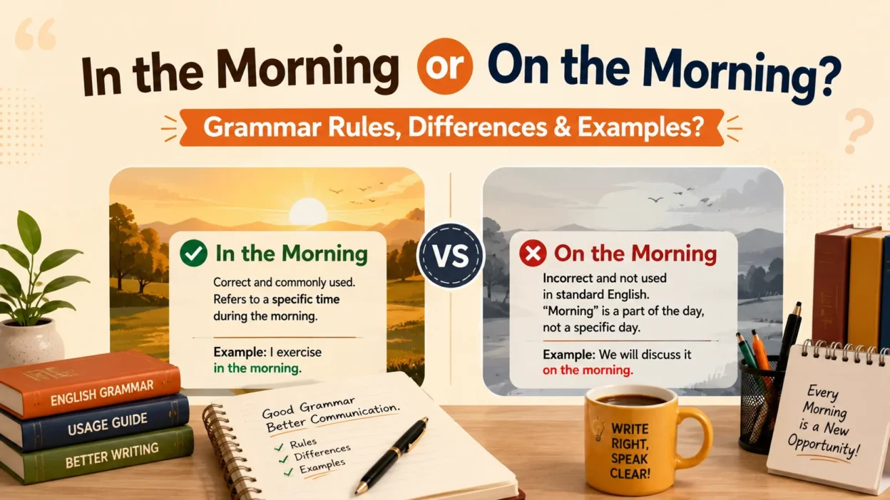 In the Morning or On the Morning? Grammar Rules, Differences & Examples?
