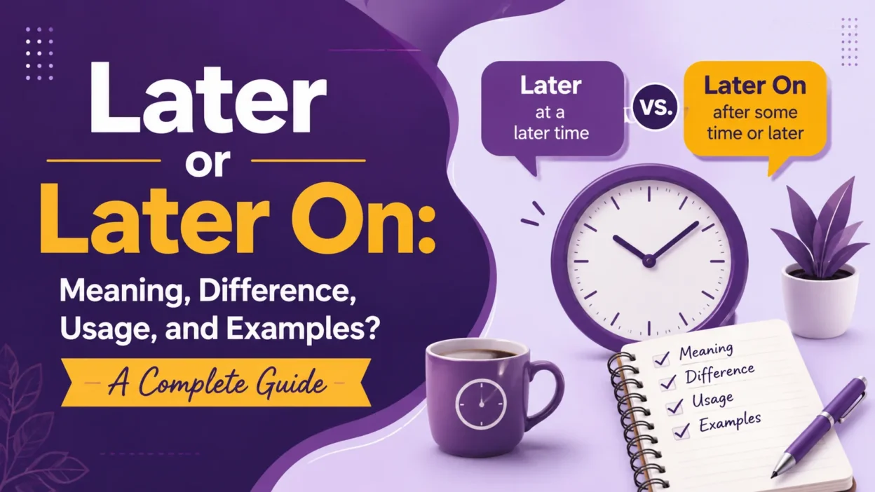 Later or Later On: Meaning, Difference, Usage, and Examples?